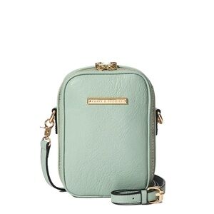 Poppy & Peonies Mint Crossbody Bag
